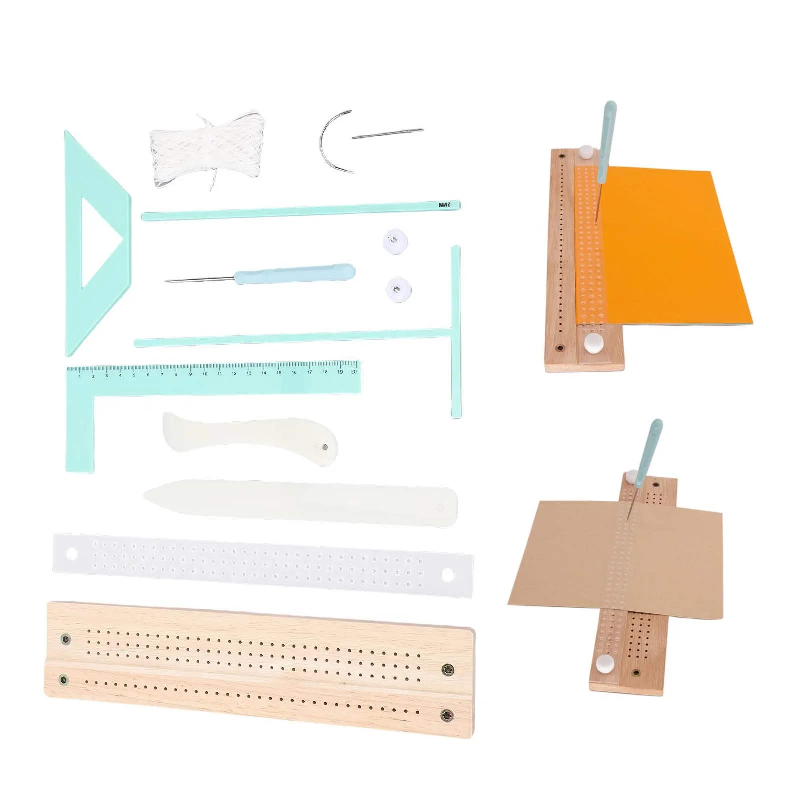 Bookbinding Supply Kit - ชุดอุปกรณ์เข้าเล่มหนังสือมัลติฟังก์ชั่นแบบพกพาเข้าเล่มสมุดภาพชุดเครื่องมือสำหรับไดอารี่มินิอัลบั้ม