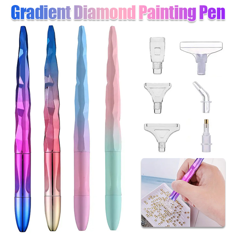 Art Craft Kits - ชุดปากกาเพ้นท์เพชรไล่เฉดสีพร้อมหัวปากกา 6 แบบ อุปกรณ์งานศิลปะ DIY ของขวัญคริสต์มาสสำหรับคนรักการเพ้นท์