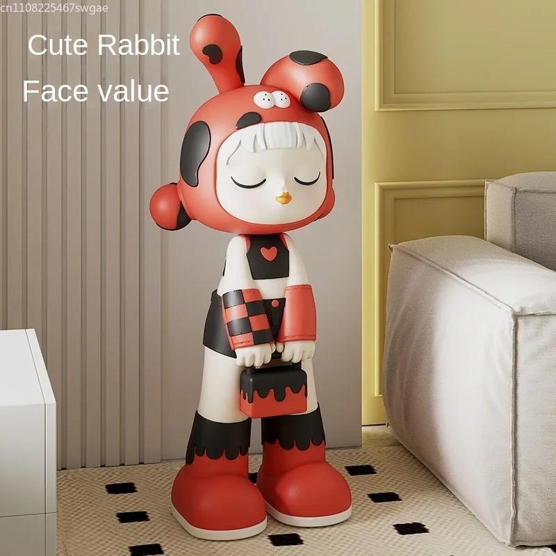 Art Craft Home - รูปปั้นการ์ตูนสาวศิลปะ โมเดลตัวละครแฟชั่นสำหรับตกแต่งภายใน งานฝีมือเรซิน ของตกแต่งร้านค้าและสำนักงาน ของตกแต่งบ้านสไตล์โมเดิร์น
