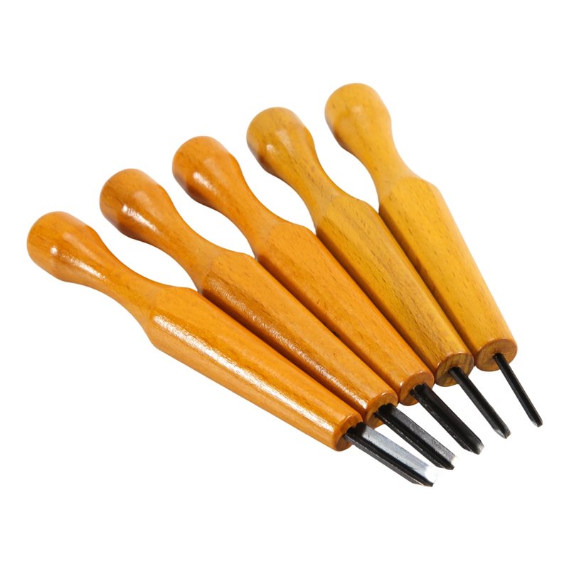 Linocut Carving Tool - [A93Z!】 ชุดเครื่องมือแกะสลักไม้และลินโนเลียม-5 ชิ้น รูปสามเหลี่ยมสำหรับเครื่องมือพิมพ์ลินโนคัท-ใบมีดสิ่วรูปตัววีสำหรับแกะสลัก