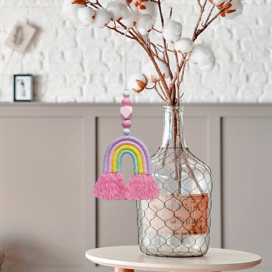 Art And Craft For Nursery - เครื่องประดับตกแต่งบ้านแบบแขวนรูปทรงระฆังลมสีรุ้ง 1 ชิ้น งานฝีมือตกแต่งบ้านสำหรับห้องนอน ห้องนั่งเล่น และห้องเด็ก