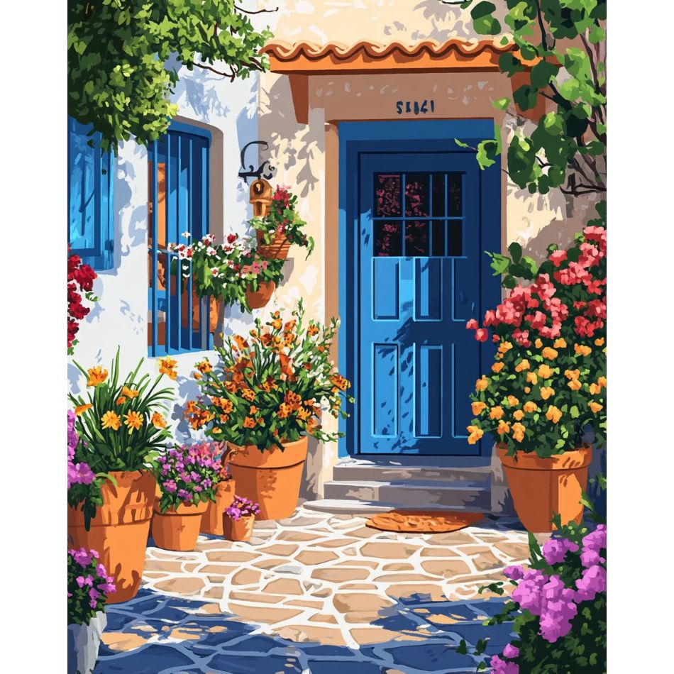 Art Craft Decoration Ideas - ชุดภาพวาดเพชร RUOPOTY The Blue Door สำหรับผู้ใหญ่