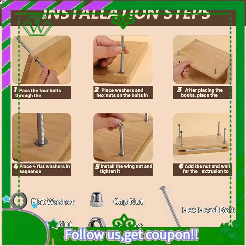 Bookbinding Supply Kit - ชุดที่เชื่อถือได้หนังสือไม้กดวัสดุอุปกรณ์เย็บเล่ม Fordiy Awl โฟลเดอร์กระดูกด้ายแว็กซ์