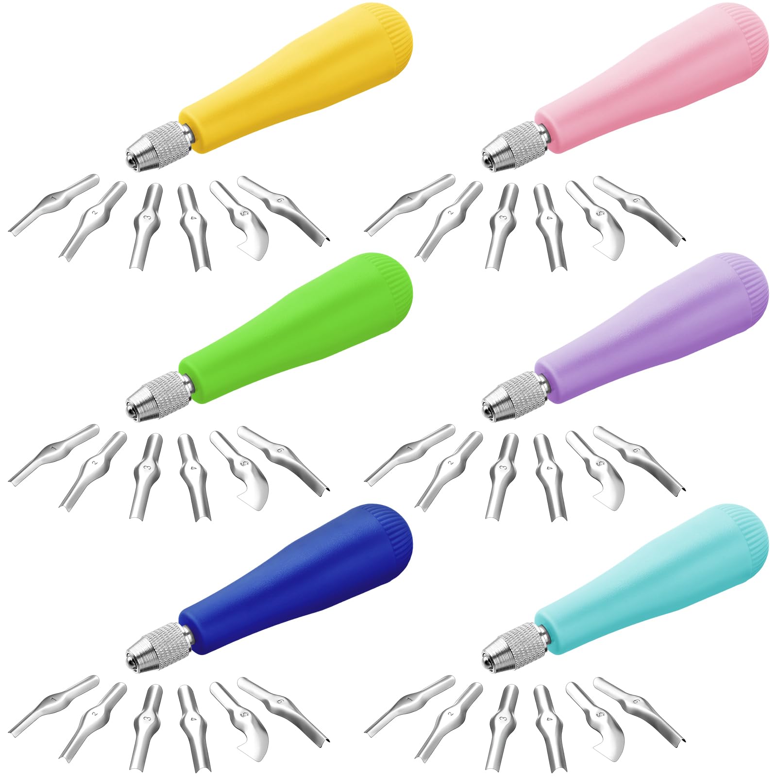 Linocut Carving Tool - หัตถกรรมเครื่องตัดเสื่อน้ํามันชุดเครื่องมือแกะสลักเครื่องมือ Linocut เครื่องตัดบล็อกสําหรับการพิมพ์บล็อก, การแกะสลักแสตมป์ยาง
