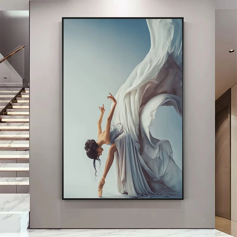 Art Craft Toys - โมเดิร์นสาวเต้นรําบัลเล่ต์ภาพวาดผ้าใบ Elegant Dancer Wall Art ภาพโปสเตอร์พิมพ์สําหรับห้องนั่งเล่น