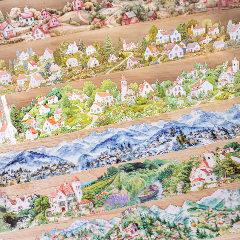 Art Craft Village - ชุดเทป PET ลายหมู่บ้าน 6 ม้วน ขนาด