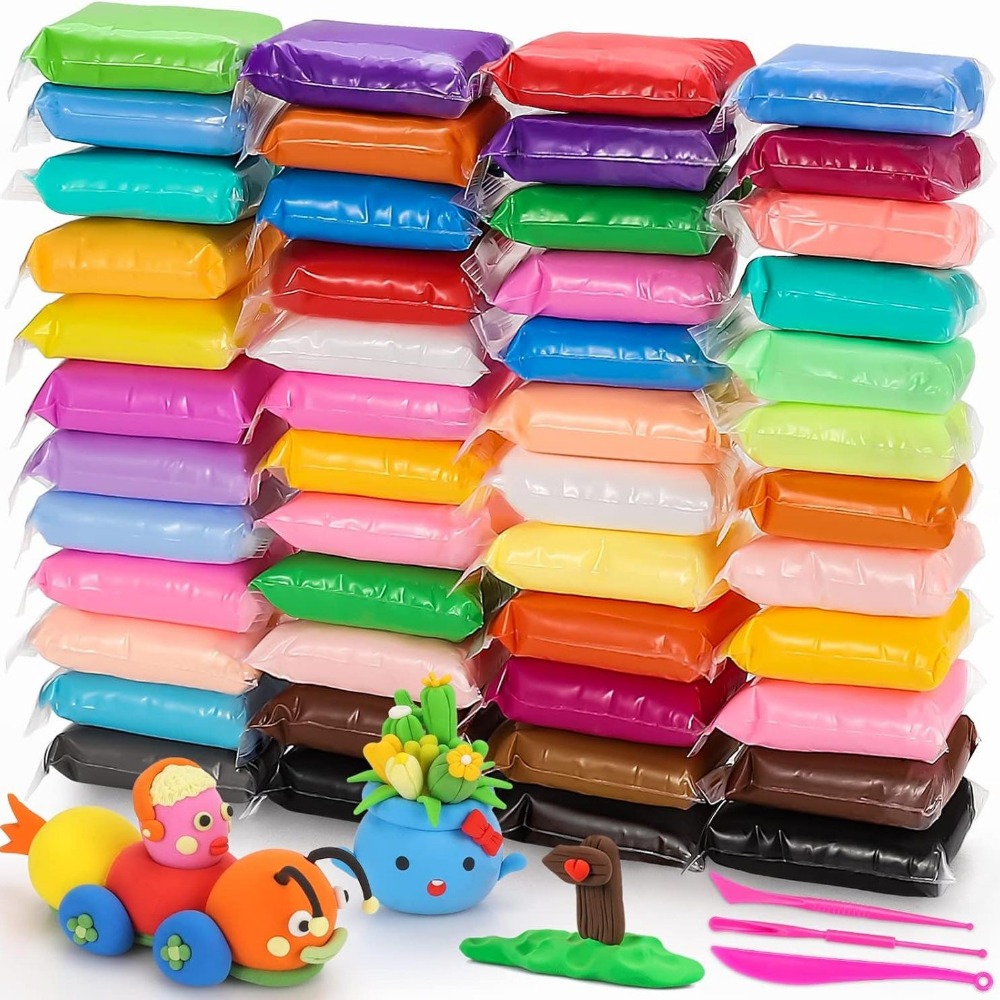 Air Dry Clay - ดินปั้นแห้งเร็ว 48 สี น้ำหนักเบาพิเศษ สำหรับเด็ก ปลอดสารพิษ
