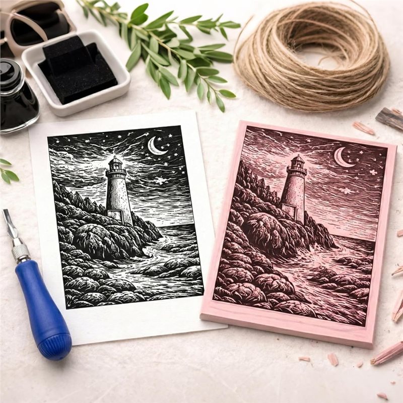 แผ่นลินโอเลียมใหม่สำหรับชุดทำบ - Linocut Carving Tool บทวิจารณ์และราคา