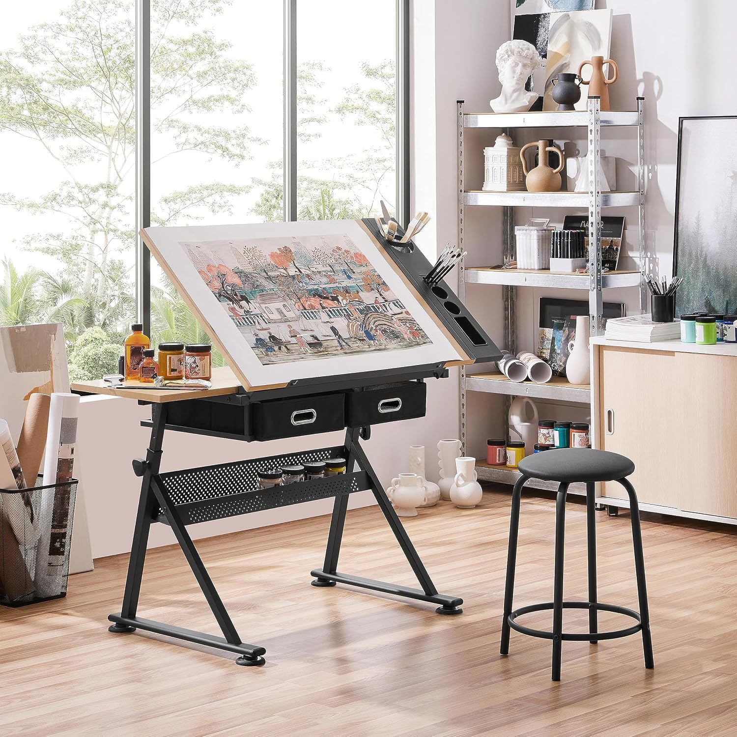 โต๊ะเขียนแบบปรับระดับได้พร้อมเ - Art Craft Home บทวิจารณ์และราคา