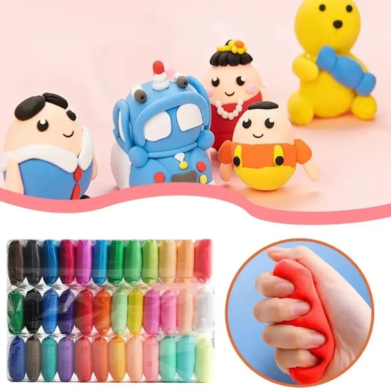 ดินปั้น 1 ถุง 36 สี เนื้อบางเบ - Air Dry Clay บทวิจารณ์และราคา