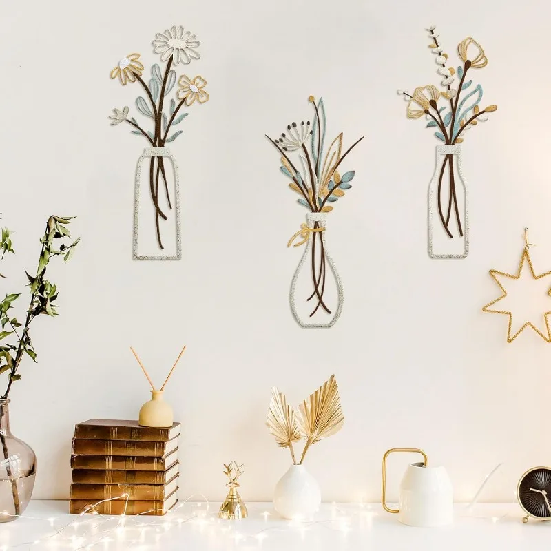 3 ชิ้น ดอกไม้โลหะ ตกแต่งผนัง ง - Art Craft Flower บทวิจารณ์และราคา